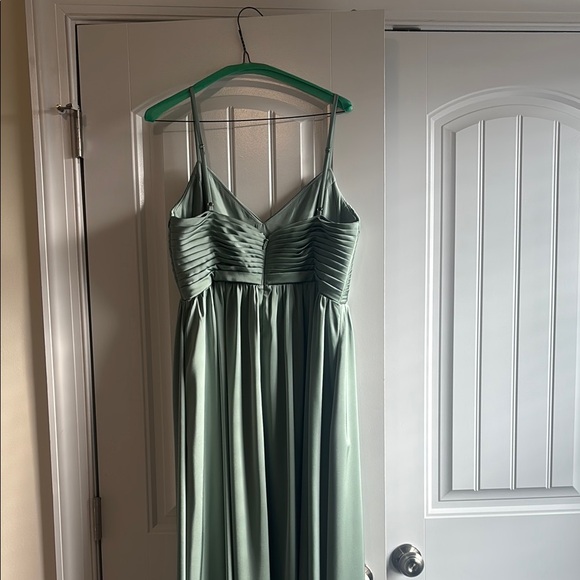 Azazie matcha green bridesmaid dress - Picture 4 of 7